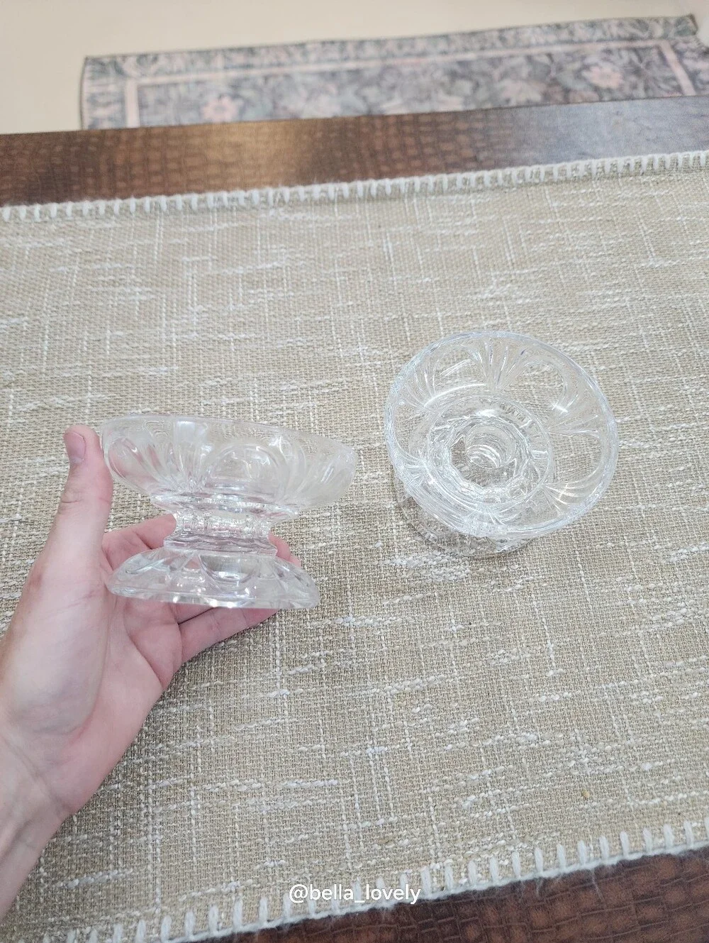 Clear Crystal Candle Holders - Set of 2